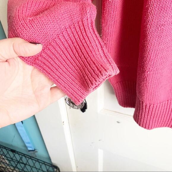 Vintage Hand Loomed Embroidered Pink Crewneck Sweater Floral Designs Cottagecore - Picture 6 of 9